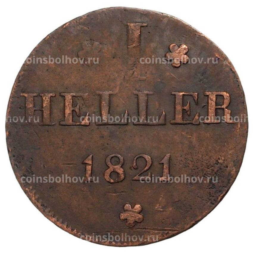 Монета 1 геллер 1821 года Германские государства — Франкфурт