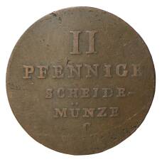 Монета 2 пфеннига 1824 года С Германские государства — Брауншвейг-Каленбург-Ганновер (аверс)
