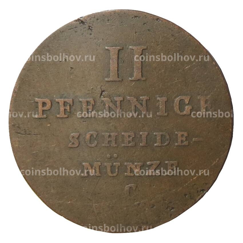 Монета 2 пфеннига 1824 года С Германские государства — Брауншвейг-Каленбург-Ганновер