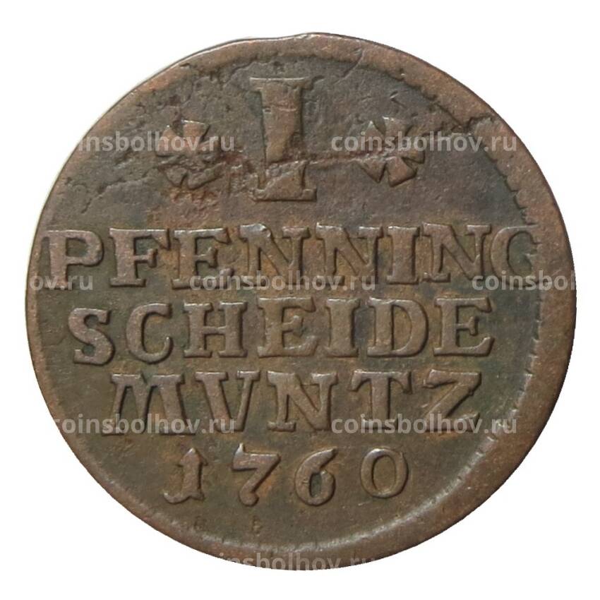 Монета 1 пфенниг 1760 года Германские государства — Брауншвейг-Каленбург-Ганновер