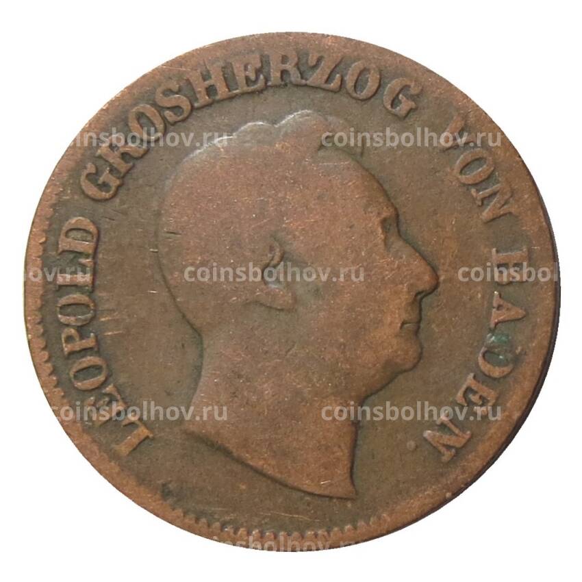 Монета 1 крейцер 1849 года Германские государства — Баден (вид 2)