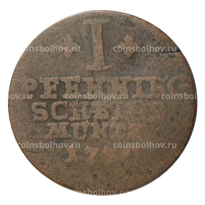 Монета 1 пфенниг Германские государства — Брауншвейг-Вольфенбюттель