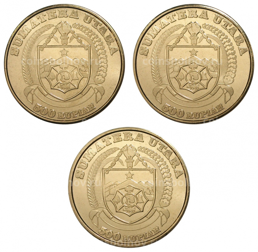 Набор монет 500 рупий 2018 года Северная Суматра (Индонезия) «Жуки» (вид 2)