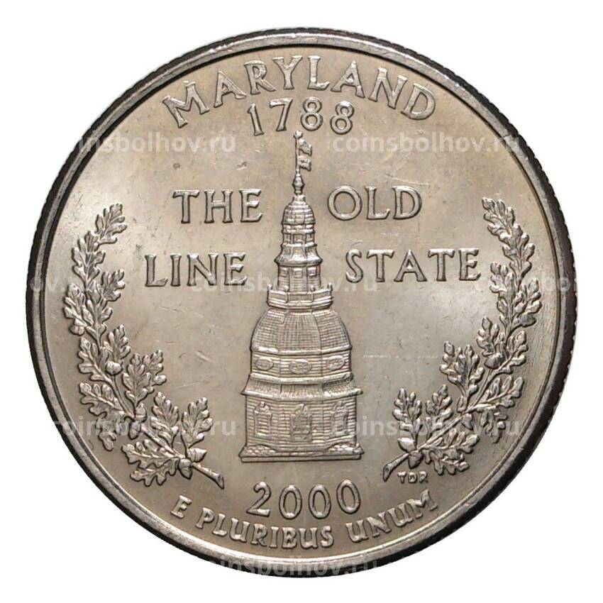 Монета 25 центов 2000 года D Штаты и территории — Мэриленд