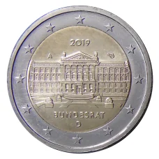 Монета 2 евро 2019 года A Германия - 70 лет Бундесрату (аверс)