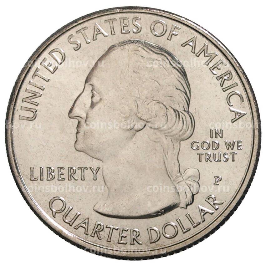 Монета 25 центов 2019 года Р США Национальные парки — №46 Национальный исторический парк Лоуэлл (вид 2)