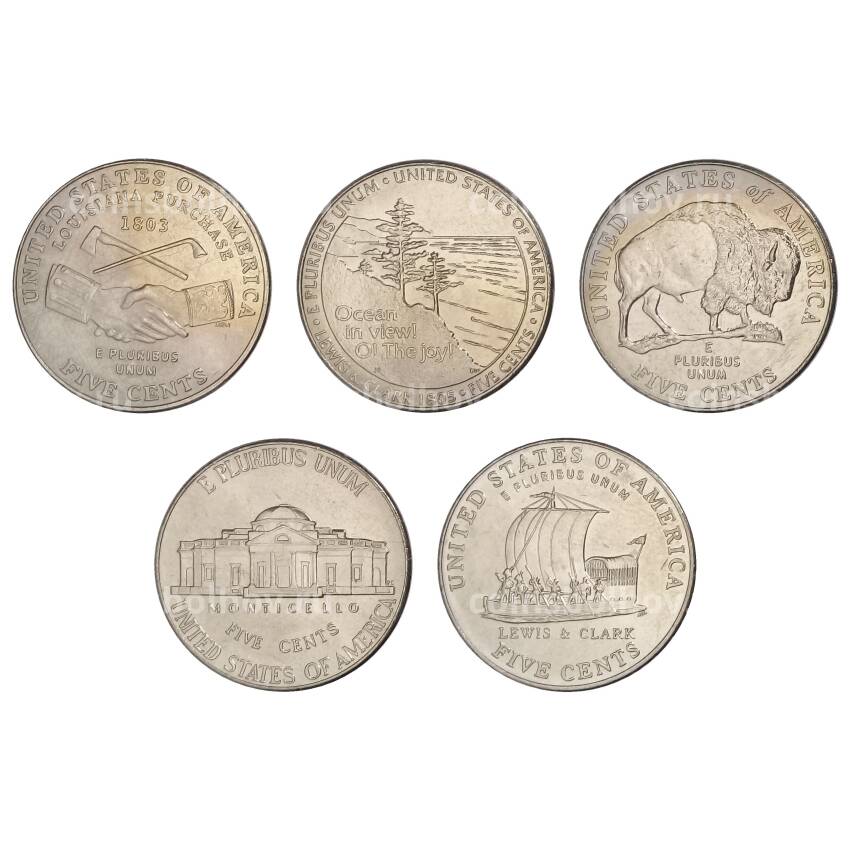 Набор монет 5 центов D США — 200 лет освоения Запада