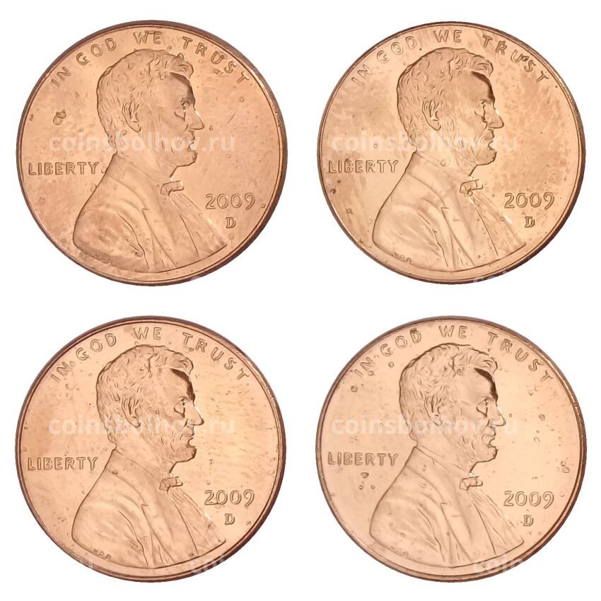 Набор монет 1 цент 2009 года D «200 лет со дня рождения Авраама Линкольна» (вид 2)