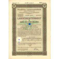 Банкнота Облигация 500 марок 1940 года Германия (аверс)