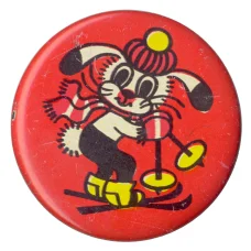 Значок Заяц-лыжник