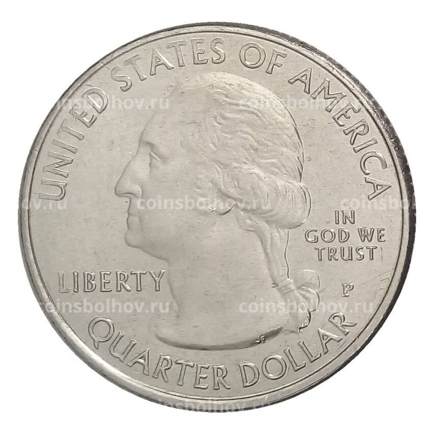 Монета 25 центов 2019 года P США Национальные парки — №47 Американский Мемориальный Парк (вид 2)