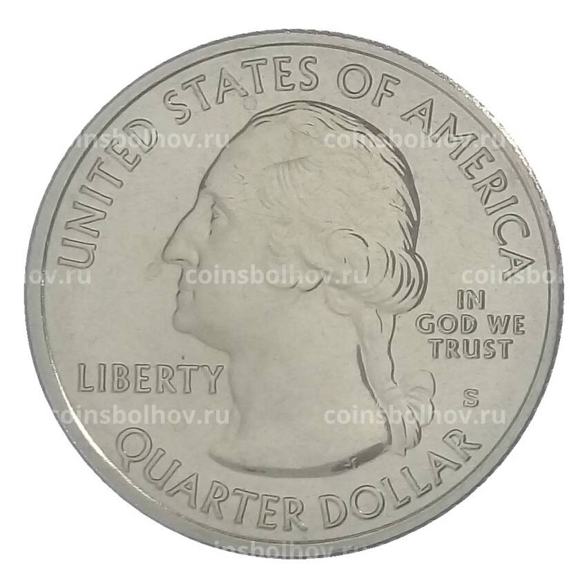 Монета 25 центов 2019 года S США Национальные парки — №47 Американский Мемориальный Парк (вид 2)