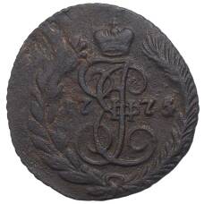 Монета Полушка 1775 года ЕМ (аверс)