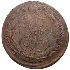 Монета 5 копеек 1763 года ЕМ (аверс)