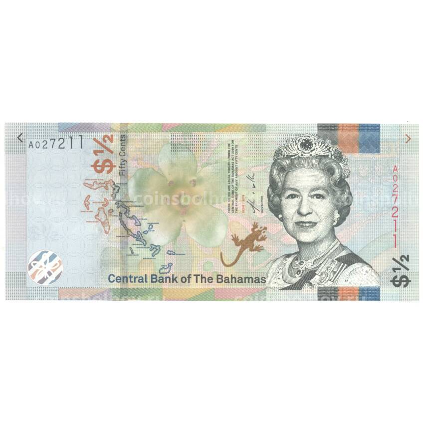 Банкнота 1/2 доллара 2019 года Багамские Острова