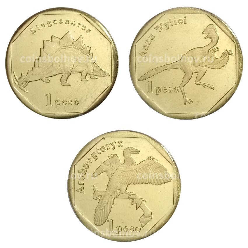 Набор монет 1 песо 2019 года Синт-Мартен — Динозавры