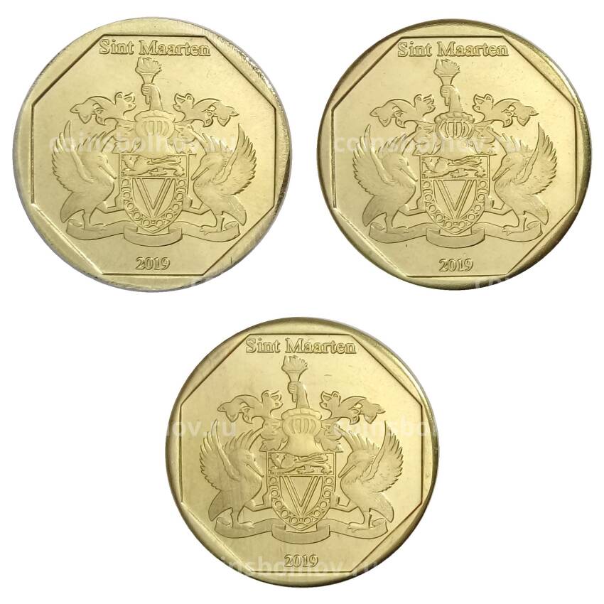 Набор монет 1 песо 2019 года Синт-Мартен — Динозавры (вид 2)