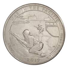 Монета 25 центов (1/4 доллара) 2019 года D США Национальные парки — №48 Национальный монумент воинской доблести в Тихом океане (аверс)