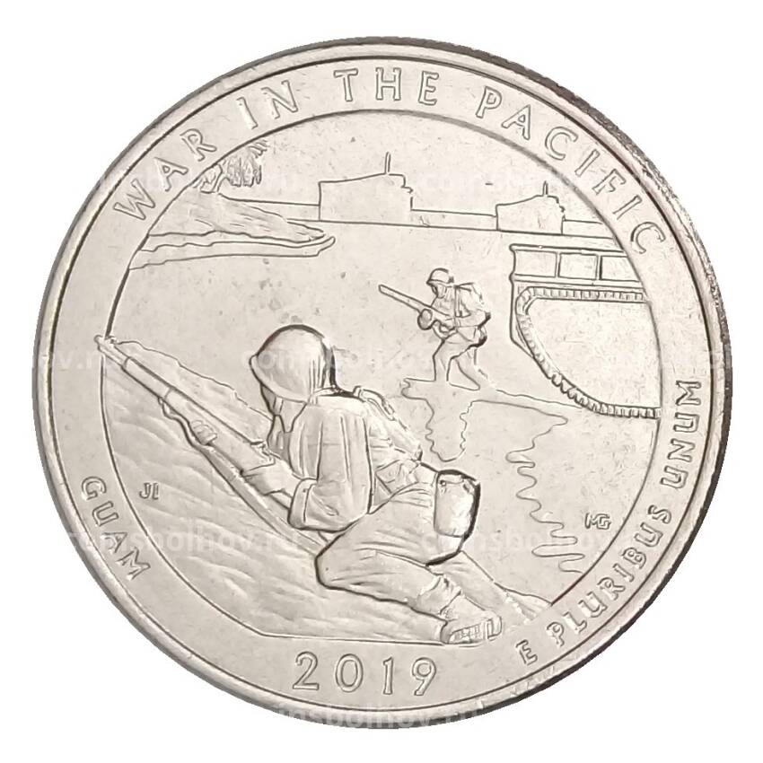 Монета 25 центов (1/4 доллара) 2019 года P США Национальные парки — №48 Национальный монумент воинской доблести в Тихом океане