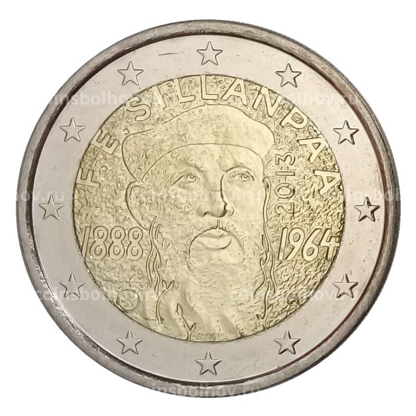 Монета 2 евро 2013 года Финляндия — 125 лет со дня рождения Франса Эмиля Силланпяя