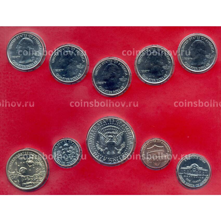 Годовой набор монет 2019 года D США в подарочном буклете (вид 2)