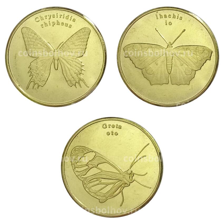 Набор монет 5 рупий 2019 года Остров Сулавеси — Бабочки