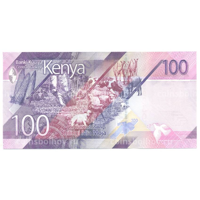 Банкнота 100 шиллингов 2019 года Кения (вид 2)