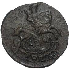 Монета Полушка 1786 года КМ (реверс)