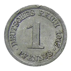 Монета 1 пфенниг 1917 года А Германия (аверс)