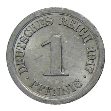 Монета 1 пфенниг 1917 года А Германия (аверс)