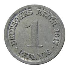 Монета 1 пфенниг 1917 года А Германия (аверс)