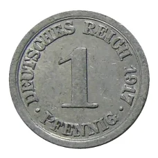 Монета 1 пфенниг 1917 года А Германия (аверс)