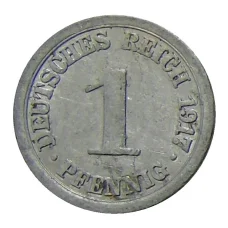 Монета 1 пфенниг 1917 года А Германия (аверс)