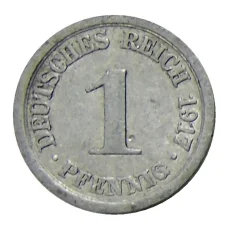 Монета 1 пфенниг 1917 года А Германия (аверс)