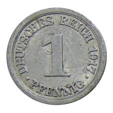 Монета 1 пфенниг 1917 года А Германия (аверс)