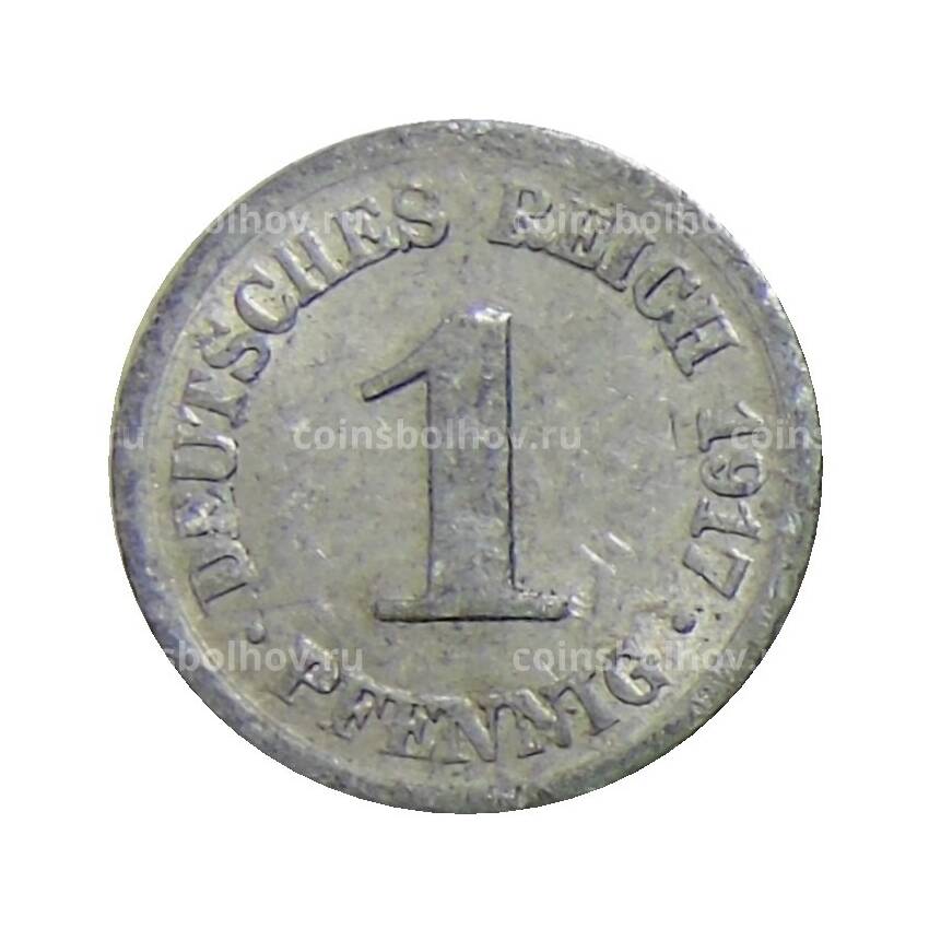 Монета 1 пфенниг 1917 года Е Германия