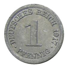 Монета 1 пфенниг 1917 года А Германия (аверс)