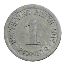 Монета 1 пфенниг 1917 года А Германия (аверс)