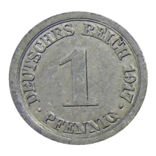 Монета 1 пфенниг 1917 года А Германия (аверс)