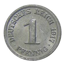 Монета 1 пфенниг 1917 года F Германия (аверс)