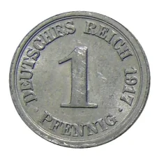 Монета 1 пфенниг 1917 года F Германия (аверс)