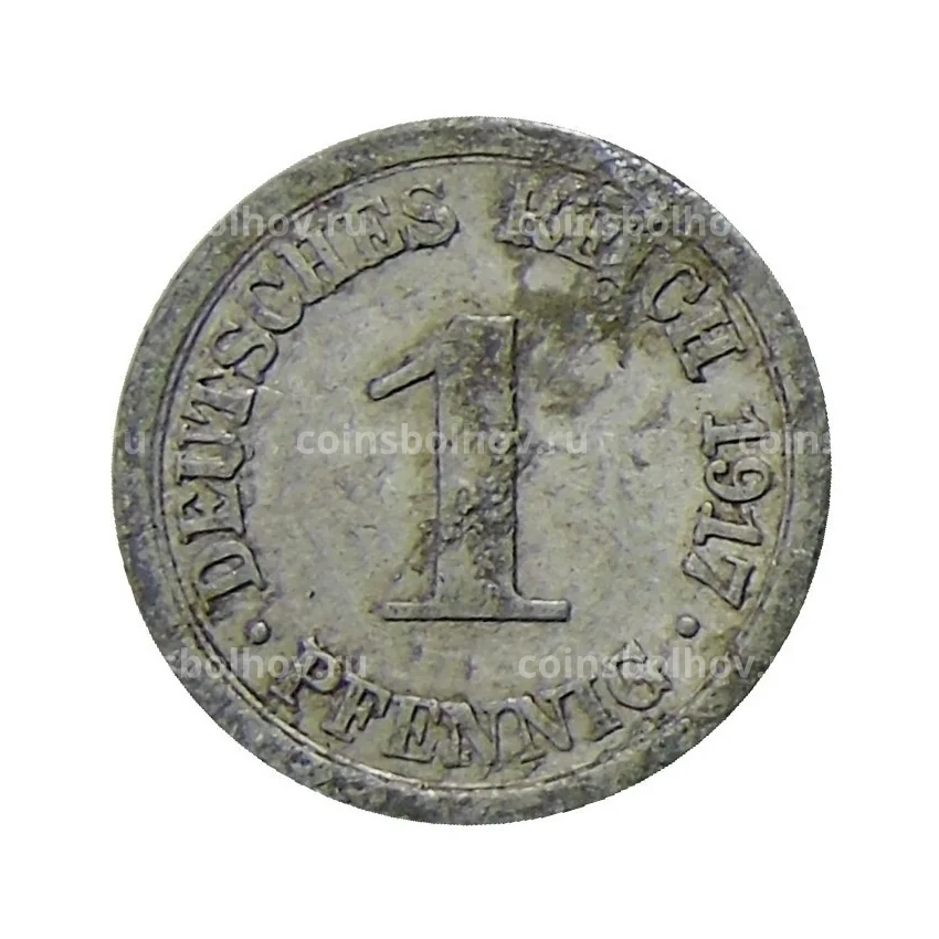 Монета 1 пфенниг 1917 года А Германия