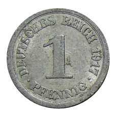 Монета 1 пфенниг 1917 года А Германия (аверс)