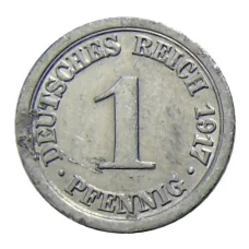 Монета 1 пфенниг 1917 года А Германия (аверс)