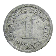 Монета 1 пфенниг 1917 года А Германия (аверс)