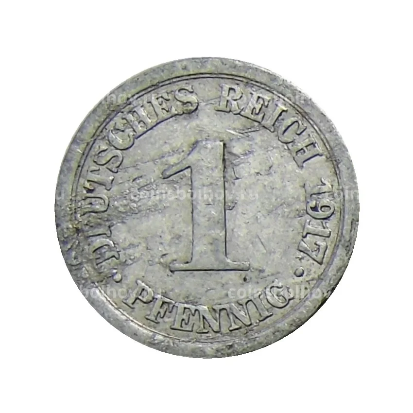 Монета 1 пфенниг 1917 года А Германия