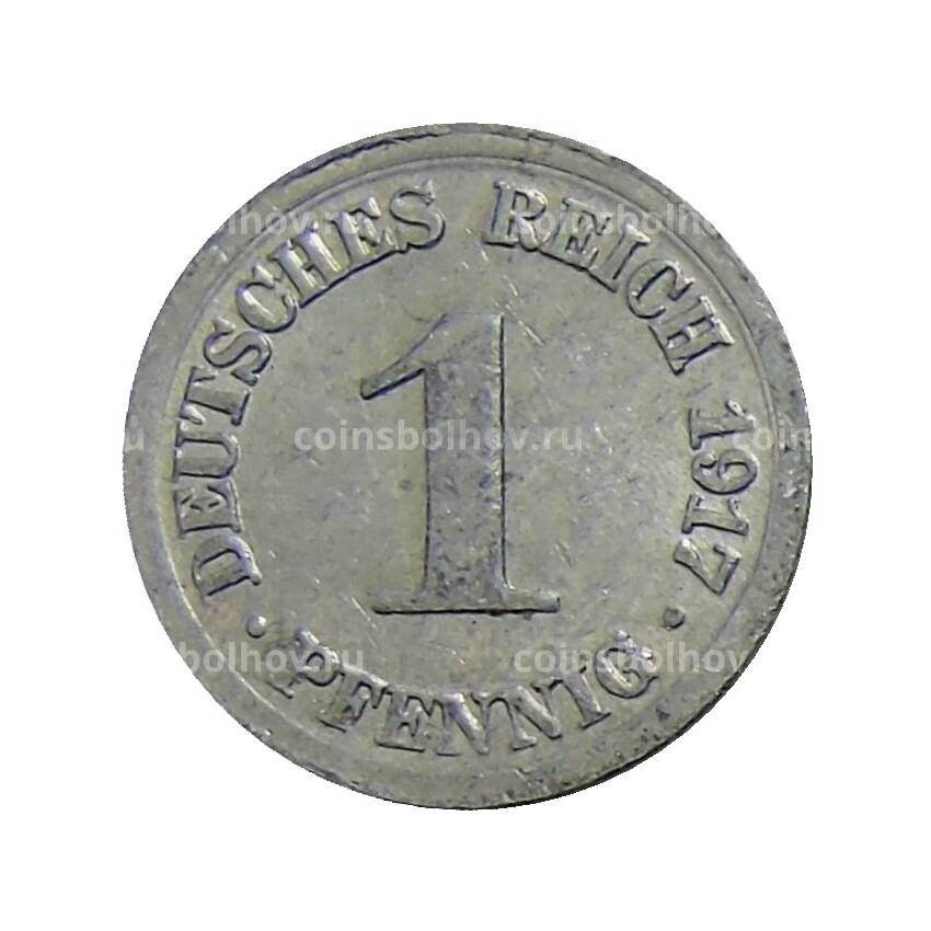 Монета 1 пфенниг 1917 года D Германия
