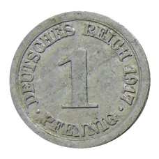 Монета 1 пфенниг 1917 года А Германия (аверс)
