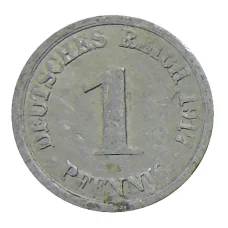 Монета 1 пфенниг 1917 года F Германия (аверс)