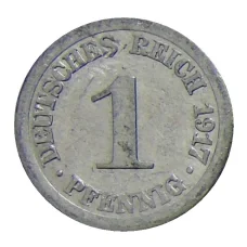 Монета 1 пфенниг 1917 года А Германия (аверс)